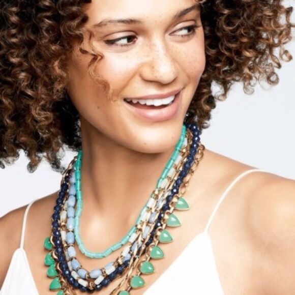 Stella & Dot Sutton Necklace – Blue, Green & Gold - Picture 3 of 9